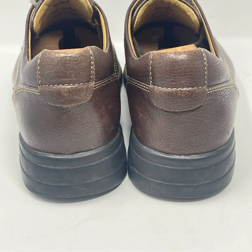 Johnston & Murphy Hunley Shoes Mens 11.5 M Brown Leather Stitched Casual Lace Up